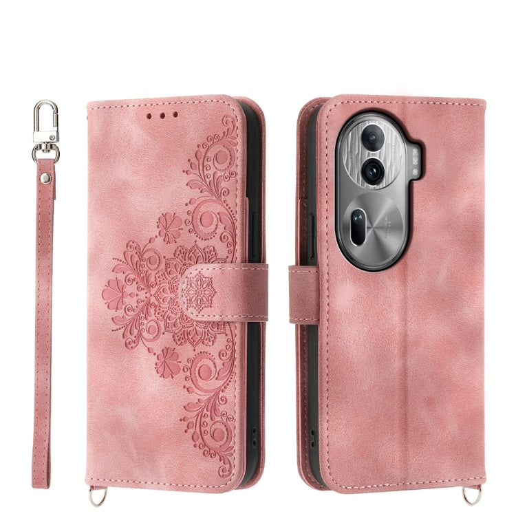 Skin Feel Flowers Embossed Wallet Leather Phone Case, For OPPO A5 PRO 5G Global, For OPPO Reno13 F 4G / 5G, For OPPO A3 4G / 5G / A3X 4G / 5G India, For OPPO Reno12 F 4G / 5G / F27 India, For OPPO A3 Pro 5G, For OPPO Reno11 F, For OPPO Reno11 Pro������...
