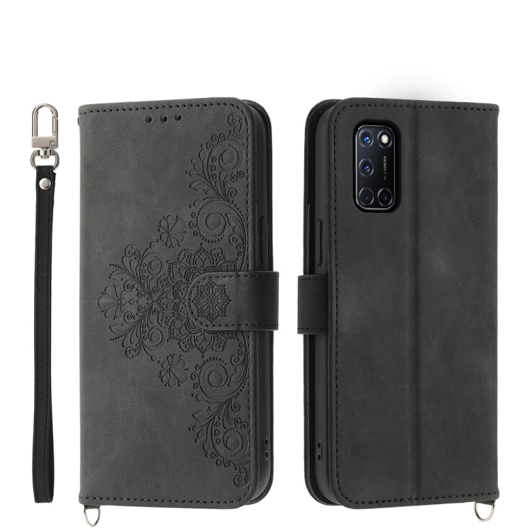 Skin Feel Flowers Embossed Wallet Leather Phone Case, For OPPO A5 PRO 5G Global, For OPPO Reno13 F 4G / 5G, For OPPO A3 4G / 5G / A3X 4G / 5G India, For OPPO Reno12 F 4G / 5G / F27 India, For OPPO A3 Pro 5G, For OPPO Reno11 F, For OPPO Reno11 Pro������...