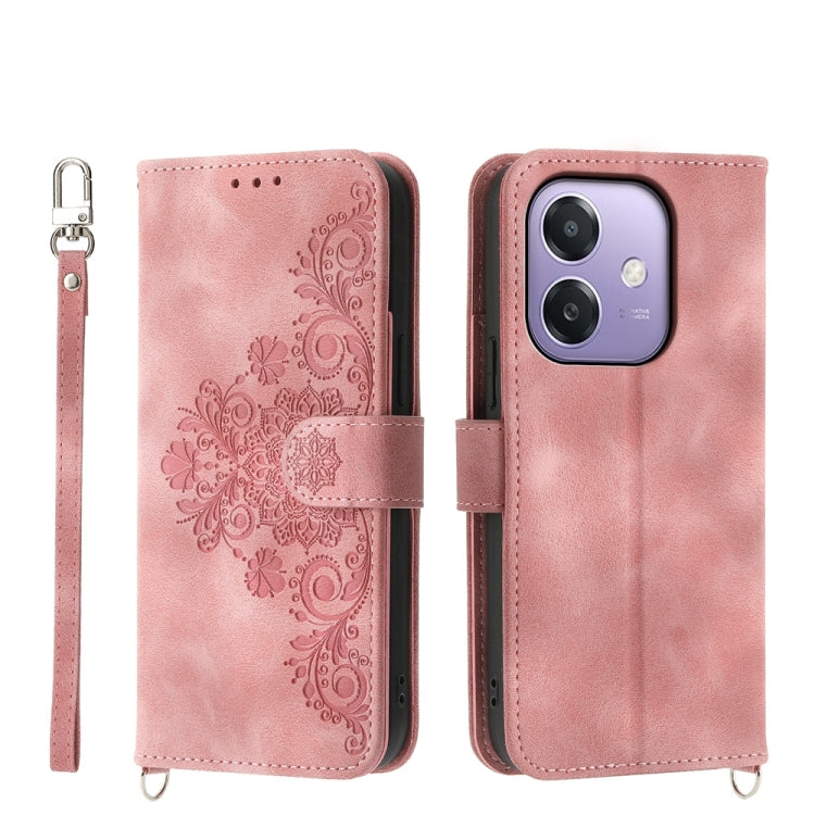 Skin Feel Flowers Embossed Wallet Leather Phone Case, For OPPO A5 PRO 5G Global, For OPPO Reno13 F 4G / 5G, For OPPO A3 4G / 5G / A3X 4G / 5G India, For OPPO Reno12 F 4G / 5G / F27 India, For OPPO A3 Pro 5G, For OPPO Reno11 F, For OPPO Reno11 Pro������...