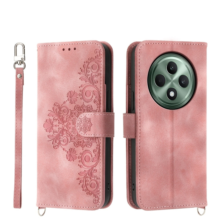 Skin Feel Flowers Embossed Wallet Leather Phone Case, For OPPO A5 PRO 5G Global, For OPPO Reno13 F 4G / 5G, For OPPO A3 4G / 5G / A3X 4G / 5G India, For OPPO Reno12 F 4G / 5G / F27 India, For OPPO A3 Pro 5G, For OPPO Reno11 F, For OPPO Reno11 Pro������...