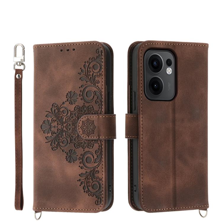 Skin Feel Flowers Embossed Wallet Leather Phone Case, For OPPO A5 PRO 5G Global, For OPPO Reno13 F 4G / 5G, For OPPO A3 4G / 5G / A3X 4G / 5G India, For OPPO Reno12 F 4G / 5G / F27 India, For OPPO A3 Pro 5G, For OPPO Reno11 F, For OPPO Reno11 Pro������...