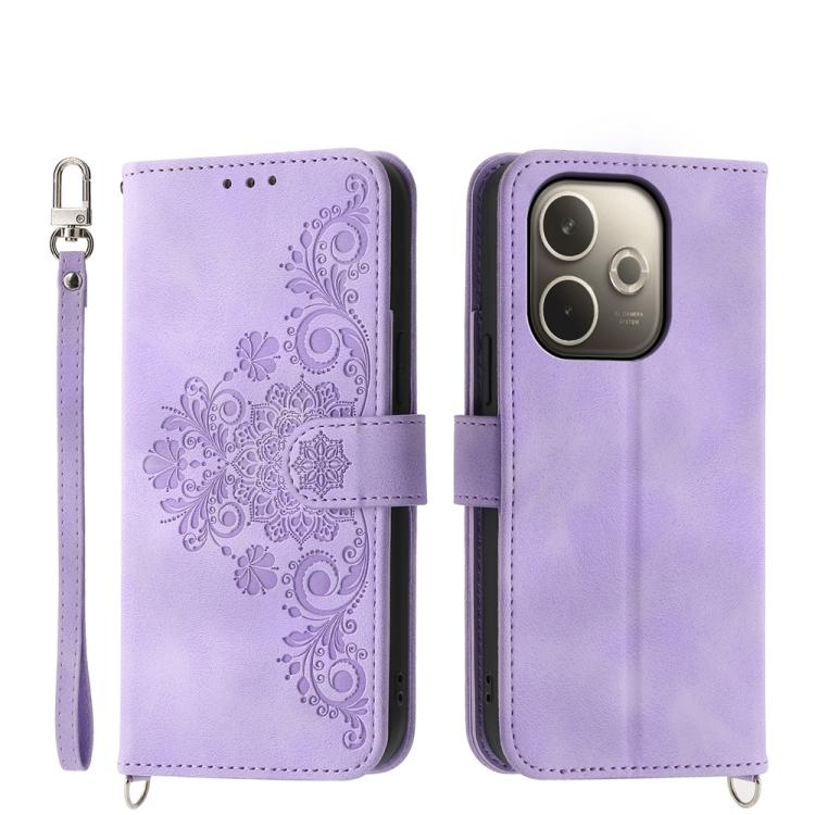 Skin Feel Flowers Embossed Wallet Leather Phone Case, For OPPO A5 PRO 5G Global, For OPPO Reno13 F 4G / 5G, For OPPO A3 4G / 5G / A3X 4G / 5G India, For OPPO Reno12 F 4G / 5G / F27 India, For OPPO A3 Pro 5G, For OPPO Reno11 F, For OPPO Reno11 Pro������...