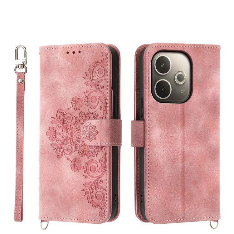 Skin Feel Flowers Embossed Wallet Leather Phone Case, For OPPO A5 PRO 5G Global, For OPPO Reno13 F 4G / 5G, For OPPO A3 4G / 5G / A3X 4G / 5G India, For OPPO Reno12 F 4G / 5G / F27 India, For OPPO A3 Pro 5G, For OPPO Reno11 F, For OPPO Reno11 Pro������...
