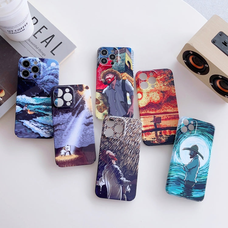 Precise Hole Oil Painting Pattern PC Phone Case, For iPhone XR