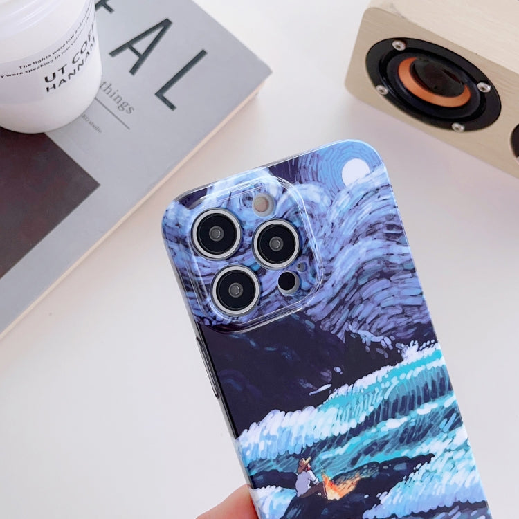 Precise Hole Oil Painting Pattern PC Phone Case, For iPhone XR