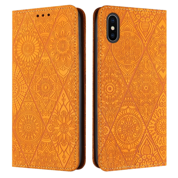 Ethnic Embossed Adsorption Leather Phone Case, For iPhone 14, For iPhone 14 Plus, For iPhone 14 Pro, For iPhone 14 Pro Max, For iPhone 13, For iPhone 13 Pro, For iPhone 13 Pro Max, For iPhone 12 / 12 Pro, For iPhone 12 Pro Max, For iPhone 11�����������...