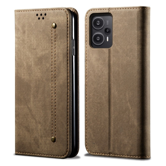 Denim Texture Casual Style Flip Leather Phone Case