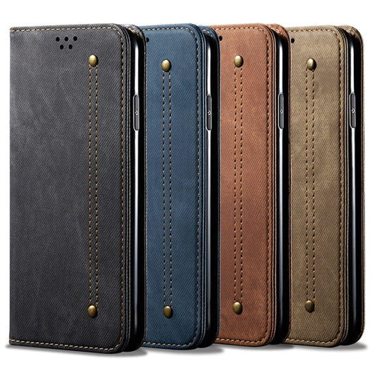 Denim Texture Casual Style Flip Leather Phone Case