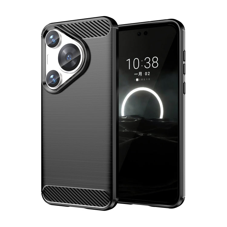 Brushed Texture Carbon Fiber TPU Phone Case, For Huawei Mate 70 Pro / 70 Pro+, For Huawei Mate 70, For Huawei Pura 70 Pro / Pura 70 Pro+, For Huawei Pura 70 Ultra, For Huawei nova Y72, For Huawei nova 12 Ultra, For Huawei Enjoy 70, For Huawei nova 12 P...
