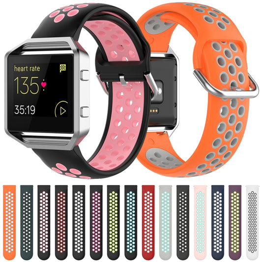 For Fitbit Versa 2 / Versa / Versa Lite / Blaze 23mm Sports Two Colors Silicone Replacement Strap Watchband