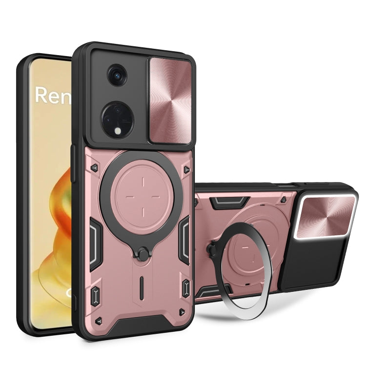 CD Texture Sliding Camshield Magnetic Holder Phone Case, For OPPO Find X8, For OPPO A3x 5G India / A3x 4G, For OPPO Reno12 F 5G Global, For OPPO A3 Pro 5G India, For OPPO Reno12 Pro 5G Global, For OPPO Reno12 5G Global, For OPPO Reno11 F 5G Global�����...