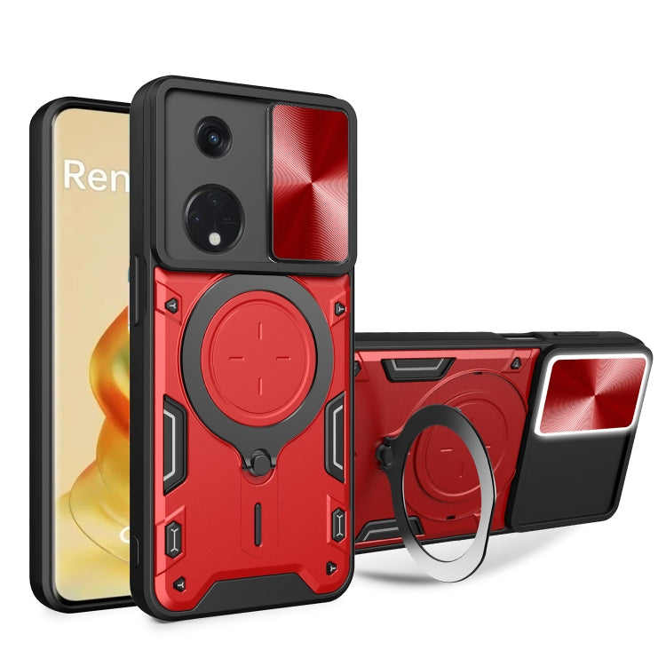 CD Texture Sliding Camshield Magnetic Holder Phone Case, For OPPO Find X8, For OPPO A3x 5G India / A3x 4G, For OPPO Reno12 F 5G Global, For OPPO A3 Pro 5G India, For OPPO Reno12 Pro 5G Global, For OPPO Reno12 5G Global, For OPPO Reno11 F 5G Global�����...
