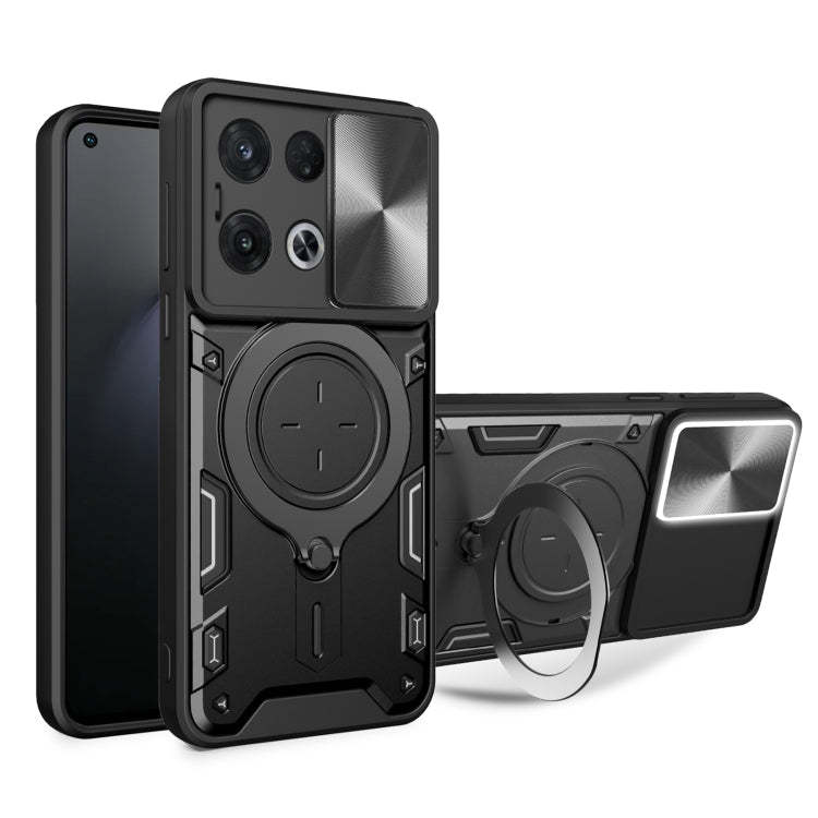 CD Texture Sliding Camshield Magnetic Holder Phone Case, For OPPO A17 4G, For OPPO Reno8 Pro 5G, For OPPO Reno8 5G, For OPPO Reno7 4G / F21 Pro 4G, For OPPO Reno7 5G, For OPPO Reno 6 4G, For OPPO A15 / A15s / A35 2021, For OPPO A53 4G������������������...