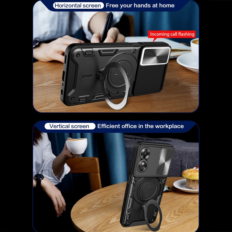 CD Texture Sliding Camshield Magnetic Holder Phone Case, For OPPO A17 4G, For OPPO Reno8 Pro 5G, For OPPO Reno8 5G, For OPPO Reno7 4G / F21 Pro 4G, For OPPO Reno7 5G, For OPPO Reno 6 4G, For OPPO A15 / A15s / A35 2021, For OPPO A53 4G������������������...
