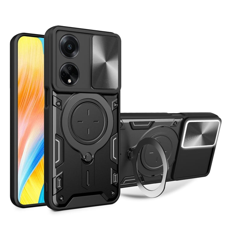 CD Texture Sliding Camshield Magnetic Holder Phone Case, For OPPO Find X8, For OPPO A3x 5G India / A3x 4G, For OPPO Reno12 F 5G Global, For OPPO A3 Pro 5G India, For OPPO Reno12 Pro 5G Global, For OPPO Reno12 5G Global, For OPPO Reno11 F 5G Global�����...