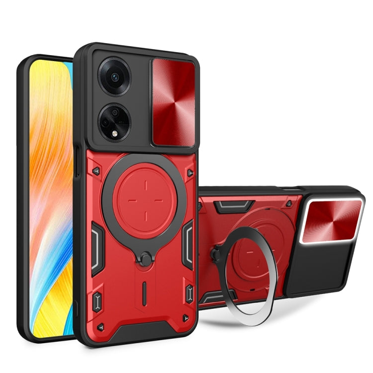 CD Texture Sliding Camshield Magnetic Holder Phone Case, For OPPO Find X8, For OPPO A3x 5G India / A3x 4G, For OPPO Reno12 F 5G Global, For OPPO A3 Pro 5G India, For OPPO Reno12 Pro 5G Global, For OPPO Reno12 5G Global, For OPPO Reno11 F 5G Global�����...