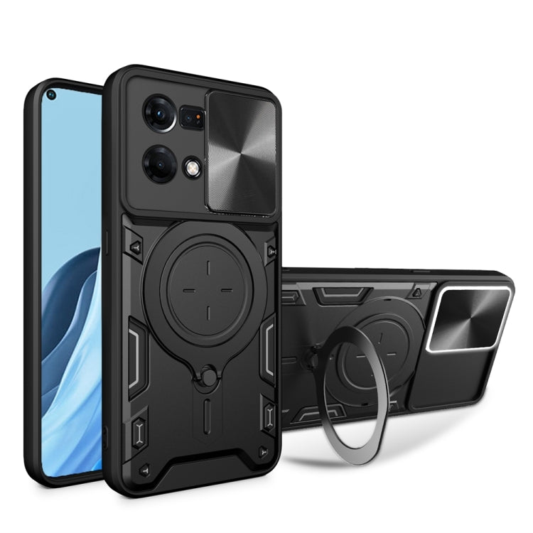 CD Texture Sliding Camshield Magnetic Holder Phone Case, For OPPO A17 4G, For OPPO Reno8 Pro 5G, For OPPO Reno8 5G, For OPPO Reno7 4G / F21 Pro 4G, For OPPO Reno7 5G, For OPPO Reno 6 4G, For OPPO A15 / A15s / A35 2021, For OPPO A53 4G������������������...