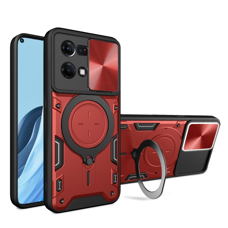 CD Texture Sliding Camshield Magnetic Holder Phone Case, For OPPO A17 4G, For OPPO Reno8 Pro 5G, For OPPO Reno8 5G, For OPPO Reno7 4G / F21 Pro 4G, For OPPO Reno7 5G, For OPPO Reno 6 4G, For OPPO A15 / A15s / A35 2021, For OPPO A53 4G������������������...