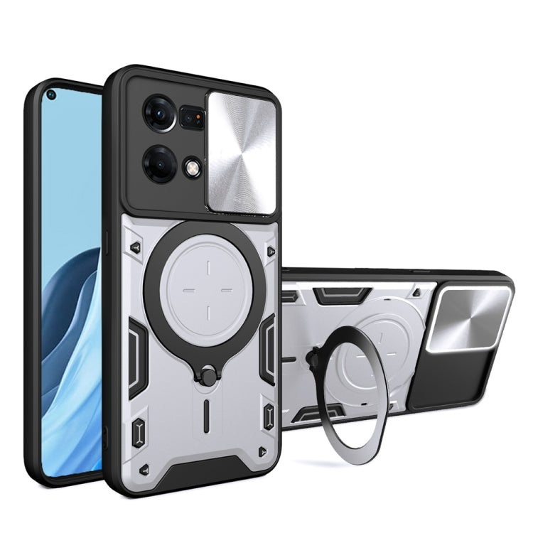 CD Texture Sliding Camshield Magnetic Holder Phone Case, For OPPO A17 4G, For OPPO Reno8 Pro 5G, For OPPO Reno8 5G, For OPPO Reno7 4G / F21 Pro 4G, For OPPO Reno7 5G, For OPPO Reno 6 4G, For OPPO A15 / A15s / A35 2021, For OPPO A53 4G������������������...