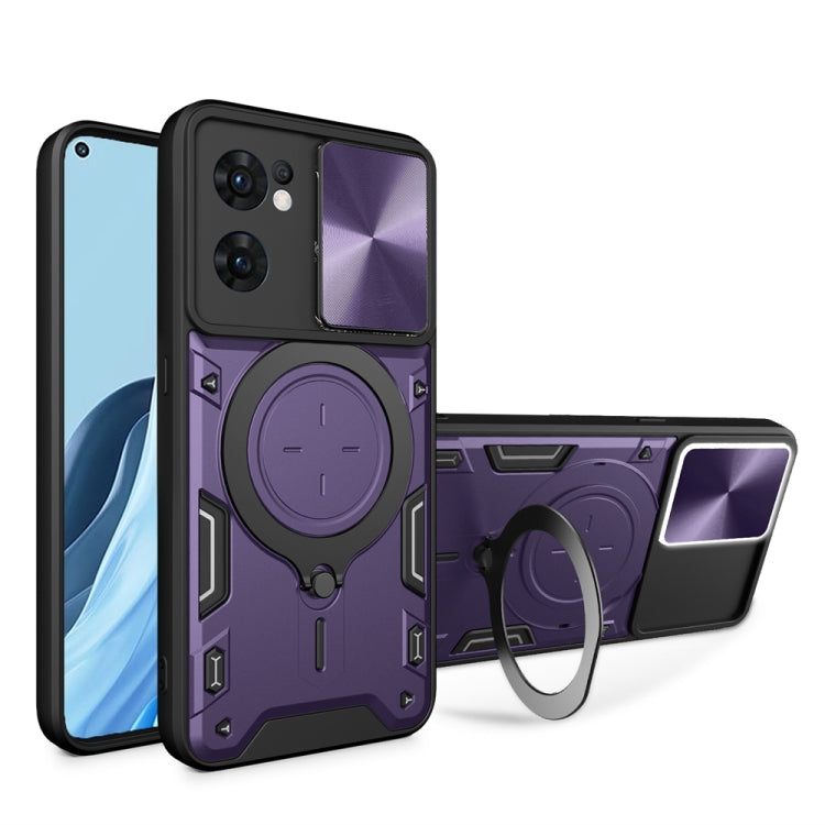 CD Texture Sliding Camshield Magnetic Holder Phone Case, For OPPO A17 4G, For OPPO Reno8 Pro 5G, For OPPO Reno8 5G, For OPPO Reno7 4G / F21 Pro 4G, For OPPO Reno7 5G, For OPPO Reno 6 4G, For OPPO A15 / A15s / A35 2021, For OPPO A53 4G������������������...