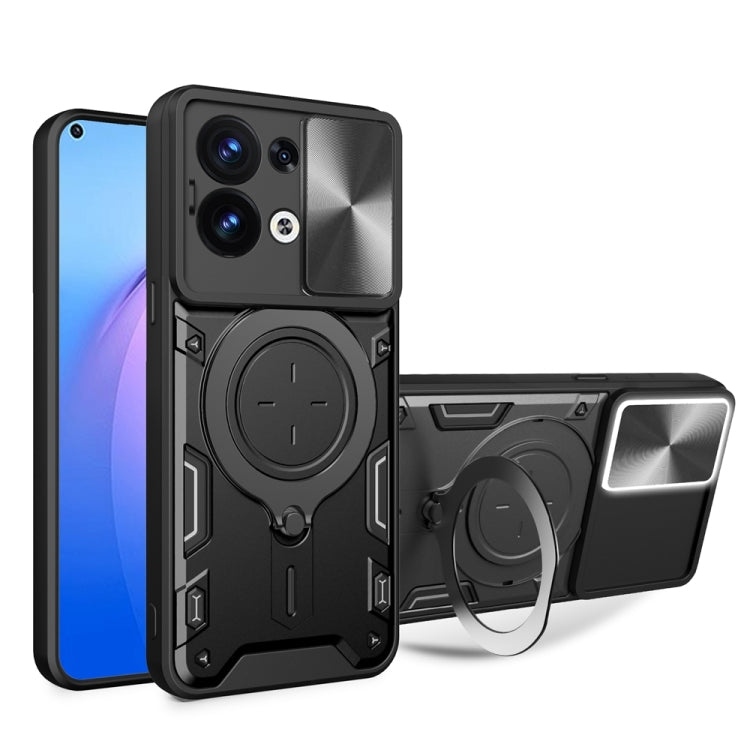CD Texture Sliding Camshield Magnetic Holder Phone Case, For OPPO A17 4G, For OPPO Reno8 Pro 5G, For OPPO Reno8 5G, For OPPO Reno7 4G / F21 Pro 4G, For OPPO Reno7 5G, For OPPO Reno 6 4G, For OPPO A15 / A15s / A35 2021, For OPPO A53 4G������������������...