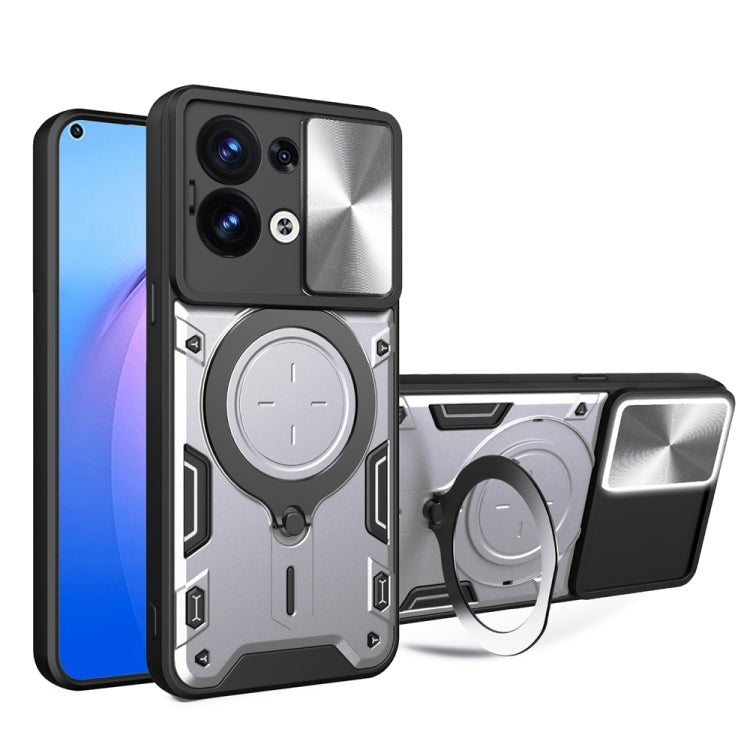 CD Texture Sliding Camshield Magnetic Holder Phone Case, For OPPO A17 4G, For OPPO Reno8 Pro 5G, For OPPO Reno8 5G, For OPPO Reno7 4G / F21 Pro 4G, For OPPO Reno7 5G, For OPPO Reno 6 4G, For OPPO A15 / A15s / A35 2021, For OPPO A53 4G������������������...