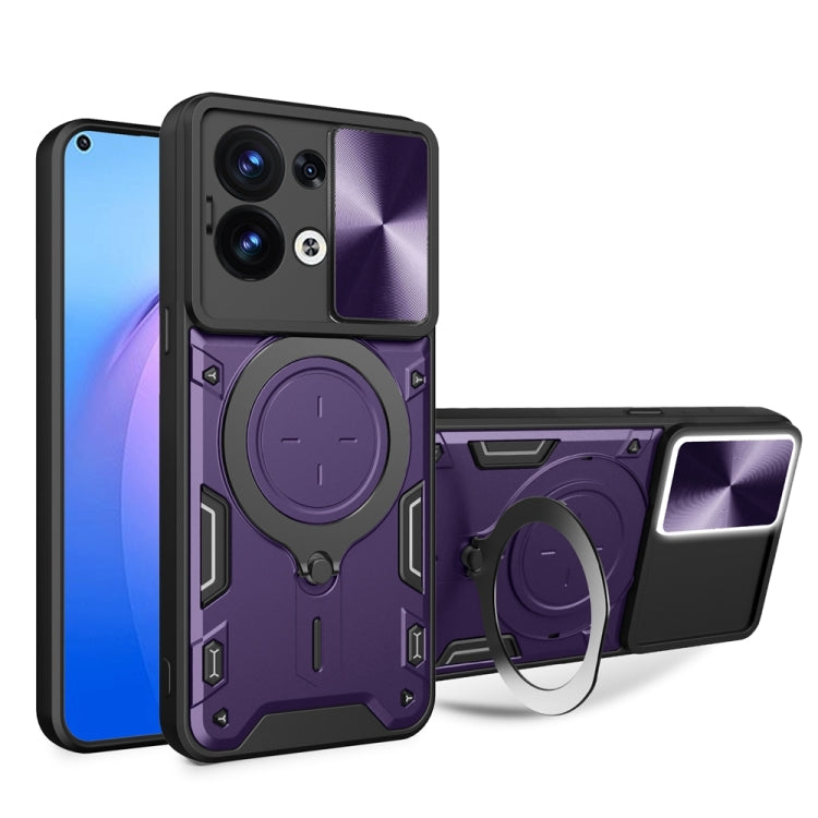 CD Texture Sliding Camshield Magnetic Holder Phone Case, For OPPO A17 4G, For OPPO Reno8 Pro 5G, For OPPO Reno8 5G, For OPPO Reno7 4G / F21 Pro 4G, For OPPO Reno7 5G, For OPPO Reno 6 4G, For OPPO A15 / A15s / A35 2021, For OPPO A53 4G������������������...