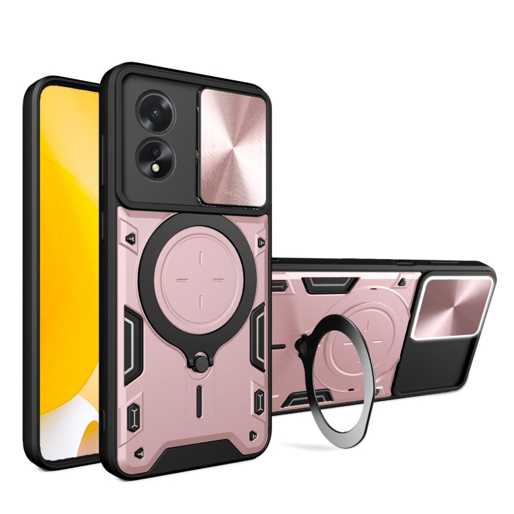 CD Texture Sliding Camshield Magnetic Holder Phone Case, For OPPO Find X8, For OPPO A3x 5G India / A3x 4G, For OPPO Reno12 F 5G Global, For OPPO A3 Pro 5G India, For OPPO Reno12 Pro 5G Global, For OPPO Reno12 5G Global, For OPPO Reno11 F 5G Global�����...
