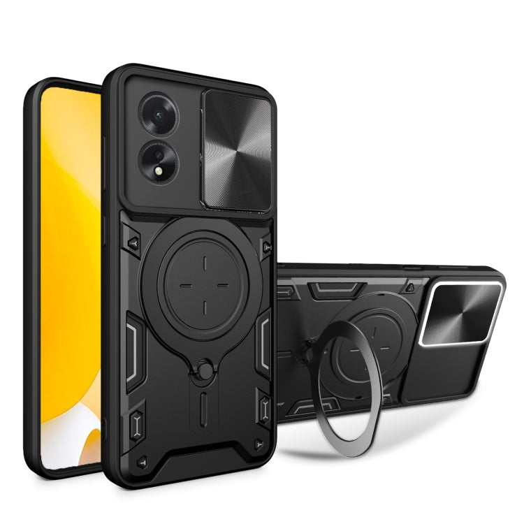 CD Texture Sliding Camshield Magnetic Holder Phone Case, For OPPO Find X8, For OPPO A3x 5G India / A3x 4G, For OPPO Reno12 F 5G Global, For OPPO A3 Pro 5G India, For OPPO Reno12 Pro 5G Global, For OPPO Reno12 5G Global, For OPPO Reno11 F 5G Global�����...