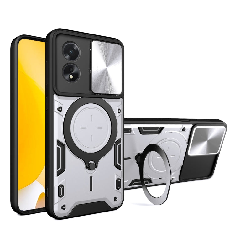 CD Texture Sliding Camshield Magnetic Holder Phone Case, For OPPO Find X8, For OPPO A3x 5G India / A3x 4G, For OPPO Reno12 F 5G Global, For OPPO A3 Pro 5G India, For OPPO Reno12 Pro 5G Global, For OPPO Reno12 5G Global, For OPPO Reno11 F 5G Global�����...