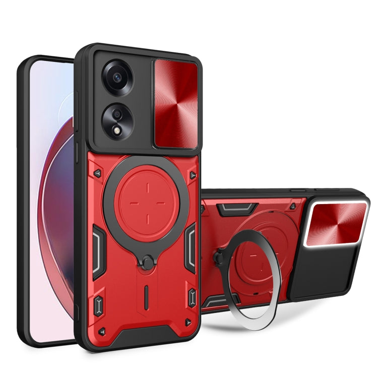CD Texture Sliding Camshield Magnetic Holder Phone Case, For OPPO Find X8, For OPPO A3x 5G India / A3x 4G, For OPPO Reno12 F 5G Global, For OPPO A3 Pro 5G India, For OPPO Reno12 Pro 5G Global, For OPPO Reno12 5G Global, For OPPO Reno11 F 5G Global�����...