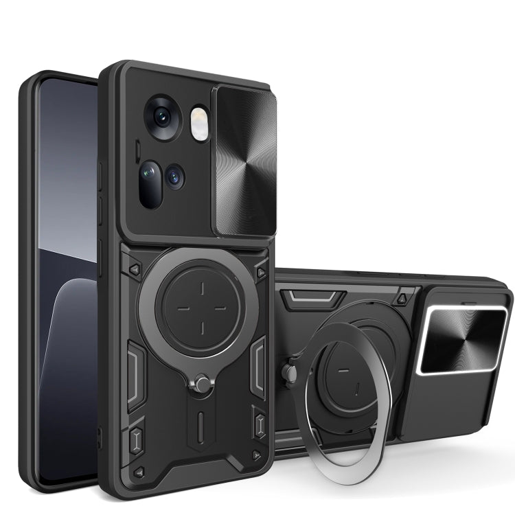 CD Texture Sliding Camshield Magnetic Holder Phone Case, For OPPO Find X8, For OPPO A3x 5G India / A3x 4G, For OPPO Reno12 F 5G Global, For OPPO A3 Pro 5G India, For OPPO Reno12 Pro 5G Global, For OPPO Reno12 5G Global, For OPPO Reno11 F 5G Global�����...