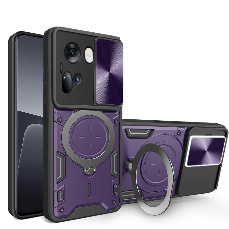 CD Texture Sliding Camshield Magnetic Holder Phone Case, For OPPO Find X8, For OPPO A3x 5G India / A3x 4G, For OPPO Reno12 F 5G Global, For OPPO A3 Pro 5G India, For OPPO Reno12 Pro 5G Global, For OPPO Reno12 5G Global, For OPPO Reno11 F 5G Global�����...