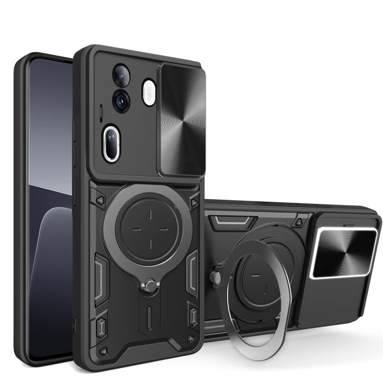 CD Texture Sliding Camshield Magnetic Holder Phone Case, For OPPO Find X8, For OPPO A3x 5G India / A3x 4G, For OPPO Reno12 F 5G Global, For OPPO A3 Pro 5G India, For OPPO Reno12 Pro 5G Global, For OPPO Reno12 5G Global, For OPPO Reno11 F 5G Global�����...