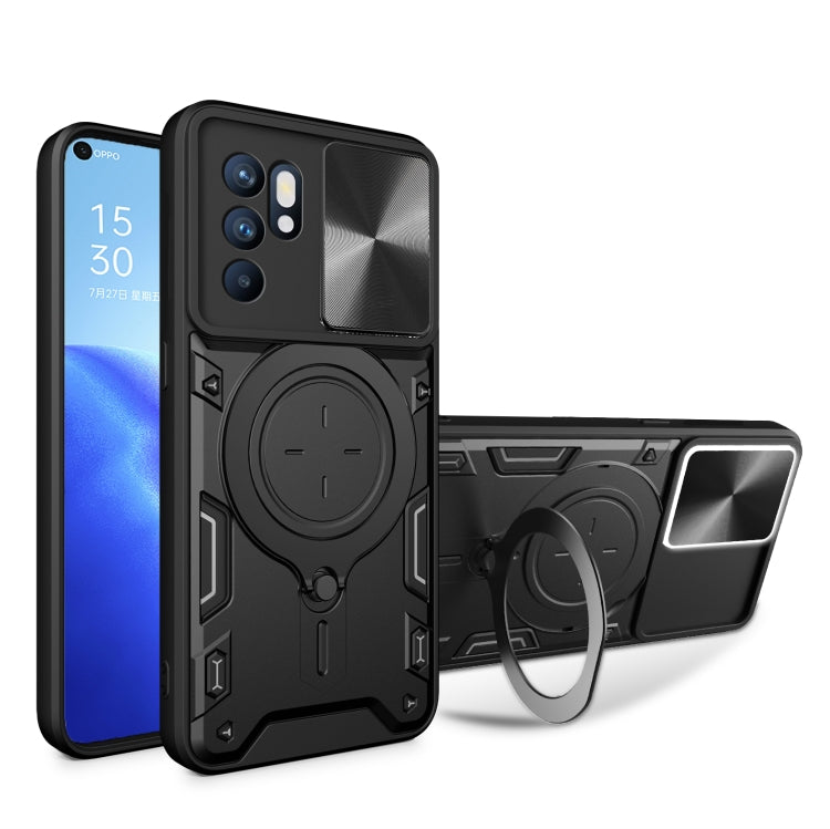 CD Texture Sliding Camshield Magnetic Holder Phone Case, For OPPO A17 4G, For OPPO Reno8 Pro 5G, For OPPO Reno8 5G, For OPPO Reno7 4G / F21 Pro 4G, For OPPO Reno7 5G, For OPPO Reno 6 4G, For OPPO A15 / A15s / A35 2021, For OPPO A53 4G������������������...