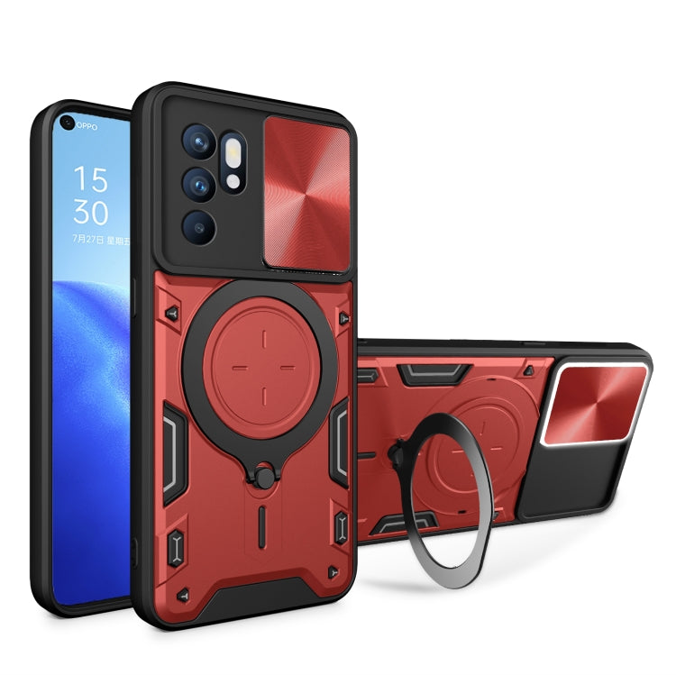 CD Texture Sliding Camshield Magnetic Holder Phone Case, For OPPO A17 4G, For OPPO Reno8 Pro 5G, For OPPO Reno8 5G, For OPPO Reno7 4G / F21 Pro 4G, For OPPO Reno7 5G, For OPPO Reno 6 4G, For OPPO A15 / A15s / A35 2021, For OPPO A53 4G������������������...