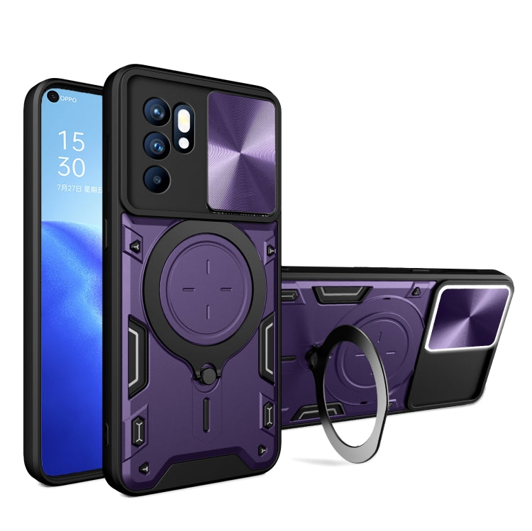 CD Texture Sliding Camshield Magnetic Holder Phone Case, For OPPO A17 4G, For OPPO Reno8 Pro 5G, For OPPO Reno8 5G, For OPPO Reno7 4G / F21 Pro 4G, For OPPO Reno7 5G, For OPPO Reno 6 4G, For OPPO A15 / A15s / A35 2021, For OPPO A53 4G������������������...