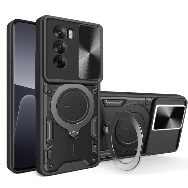 CD Texture Sliding Camshield Magnetic Holder Phone Case, For OPPO Find X8, For OPPO A3x 5G India / A3x 4G, For OPPO Reno12 F 5G Global, For OPPO A3 Pro 5G India, For OPPO Reno12 Pro 5G Global, For OPPO Reno12 5G Global, For OPPO Reno11 F 5G Global�����...