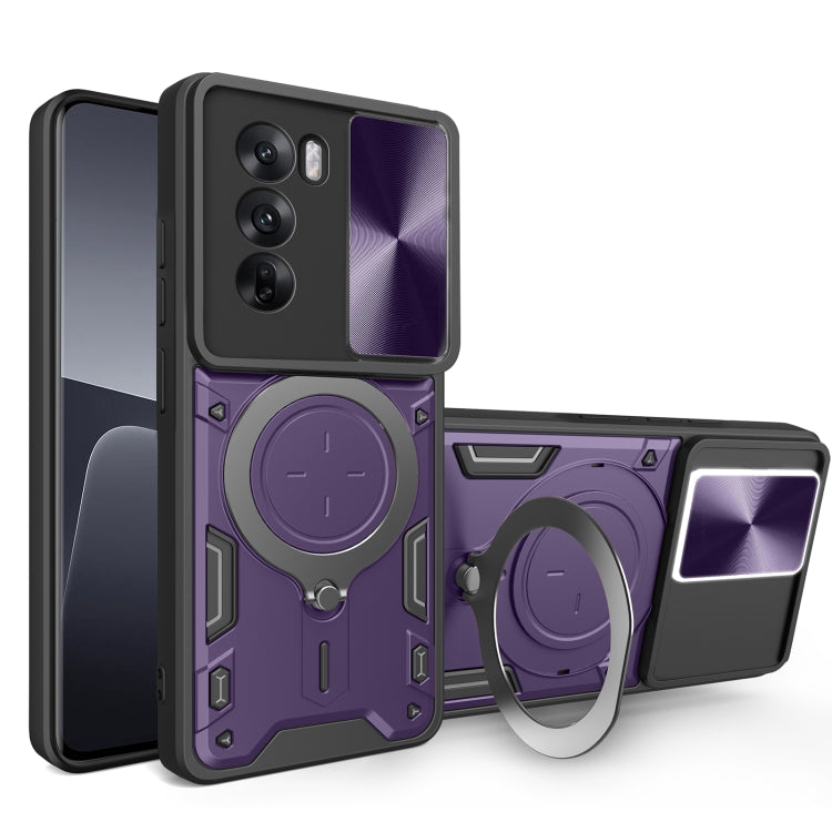 CD Texture Sliding Camshield Magnetic Holder Phone Case, For OPPO Find X8, For OPPO A3x 5G India / A3x 4G, For OPPO Reno12 F 5G Global, For OPPO A3 Pro 5G India, For OPPO Reno12 Pro 5G Global, For OPPO Reno12 5G Global, For OPPO Reno11 F 5G Global�����...