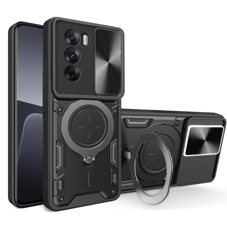 CD Texture Sliding Camshield Magnetic Holder Phone Case, For OPPO Find X8, For OPPO A3x 5G India / A3x 4G, For OPPO Reno12 F 5G Global, For OPPO A3 Pro 5G India, For OPPO Reno12 Pro 5G Global, For OPPO Reno12 5G Global, For OPPO Reno11 F 5G Global�����...
