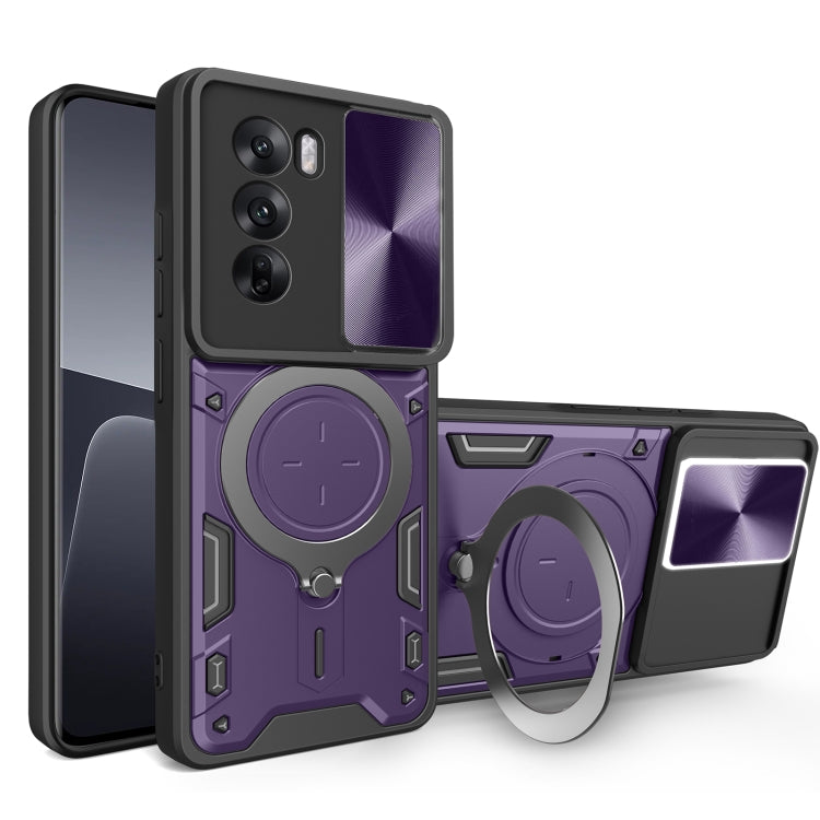 CD Texture Sliding Camshield Magnetic Holder Phone Case, For OPPO Find X8, For OPPO A3x 5G India / A3x 4G, For OPPO Reno12 F 5G Global, For OPPO A3 Pro 5G India, For OPPO Reno12 Pro 5G Global, For OPPO Reno12 5G Global, For OPPO Reno11 F 5G Global�����...