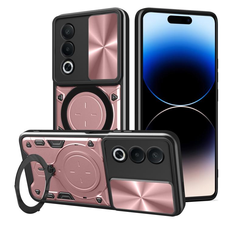 CD Texture Sliding Camshield Magnetic Holder Phone Case, For OPPO Find X8, For OPPO A3x 5G India / A3x 4G, For OPPO Reno12 F 5G Global, For OPPO A3 Pro 5G India, For OPPO Reno12 Pro 5G Global, For OPPO Reno12 5G Global, For OPPO Reno11 F 5G Global�����...
