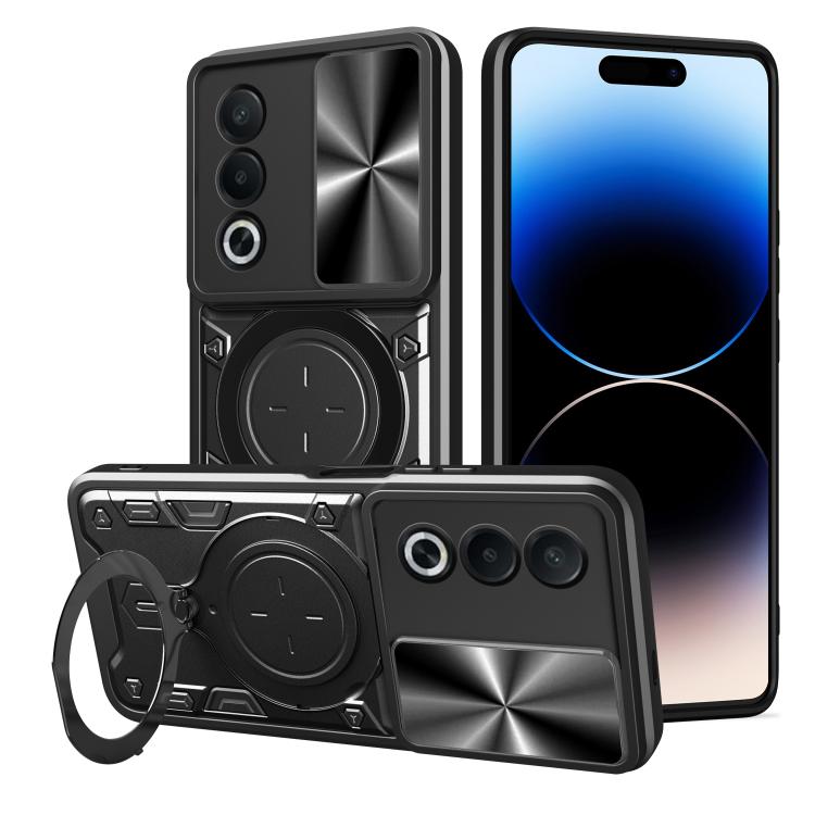 CD Texture Sliding Camshield Magnetic Holder Phone Case, For OPPO Find X8, For OPPO A3x 5G India / A3x 4G, For OPPO Reno12 F 5G Global, For OPPO A3 Pro 5G India, For OPPO Reno12 Pro 5G Global, For OPPO Reno12 5G Global, For OPPO Reno11 F 5G Global�����...