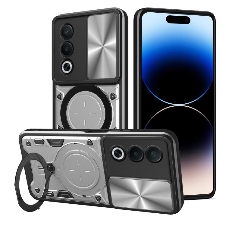 CD Texture Sliding Camshield Magnetic Holder Phone Case, For OPPO Find X8, For OPPO A3x 5G India / A3x 4G, For OPPO Reno12 F 5G Global, For OPPO A3 Pro 5G India, For OPPO Reno12 Pro 5G Global, For OPPO Reno12 5G Global, For OPPO Reno11 F 5G Global�����...