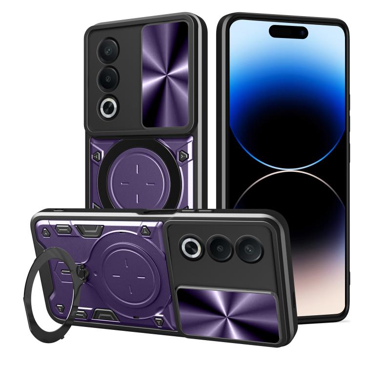 CD Texture Sliding Camshield Magnetic Holder Phone Case, For OPPO Find X8, For OPPO A3x 5G India / A3x 4G, For OPPO Reno12 F 5G Global, For OPPO A3 Pro 5G India, For OPPO Reno12 Pro 5G Global, For OPPO Reno12 5G Global, For OPPO Reno11 F 5G Global�����...