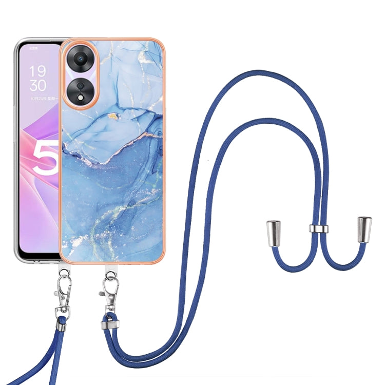 Electroplating Marble Dual-side IMD Phone Case with Lanyard, For OPPO Reno12 Pro Global, For OPPO Reno12 Global, For OPPO A60, For OPPO Reno11 F 5G Global, For OPPO Reno11 5G Global, For OPPO Reno11 Pro 5G Global, For OPPO A58 4G�����������������������...