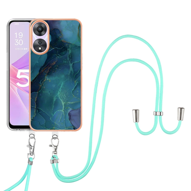 Electroplating Marble Dual-side IMD Phone Case with Lanyard, For OPPO Reno12 Pro Global, For OPPO Reno12 Global, For OPPO A60, For OPPO Reno11 F 5G Global, For OPPO Reno11 5G Global, For OPPO Reno11 Pro 5G Global, For OPPO A58 4G�����������������������...