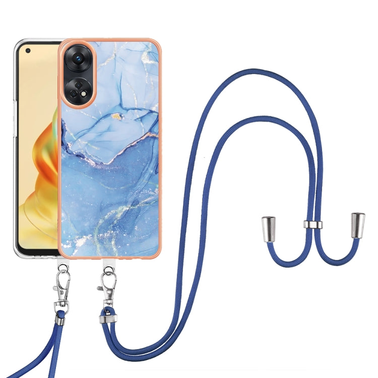 Electroplating Marble Dual-side IMD Phone Case with Lanyard, For OPPO Reno12 Pro Global, For OPPO Reno12 Global, For OPPO A60, For OPPO Reno11 F 5G Global, For OPPO Reno11 5G Global, For OPPO Reno11 Pro 5G Global, For OPPO A58 4G�����������������������...