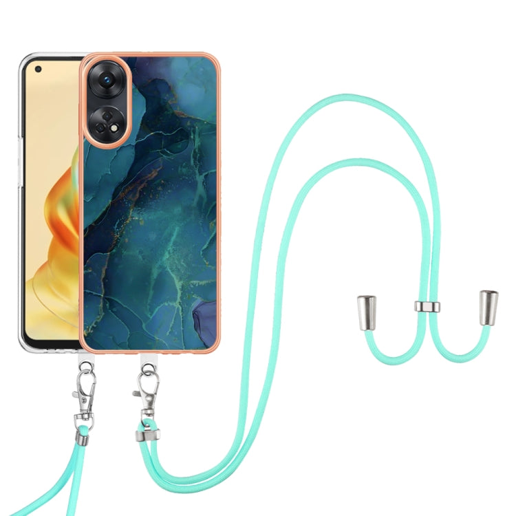 Electroplating Marble Dual-side IMD Phone Case with Lanyard, For OPPO Reno12 Pro Global, For OPPO Reno12 Global, For OPPO A60, For OPPO Reno11 F 5G Global, For OPPO Reno11 5G Global, For OPPO Reno11 Pro 5G Global, For OPPO A58 4G�����������������������...