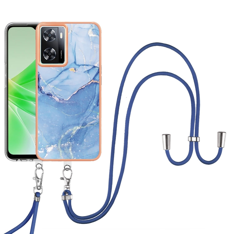Electroplating Marble Dual-side IMD Phone Case with Lanyard, For OPPO Reno12 Pro Global, For OPPO Reno12 Global, For OPPO A60, For OPPO Reno11 F 5G Global, For OPPO Reno11 5G Global, For OPPO Reno11 Pro 5G Global, For OPPO A58 4G�����������������������...